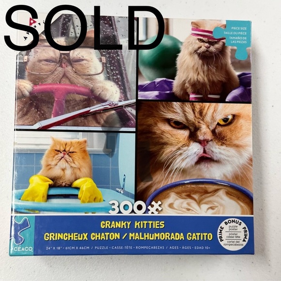 💥SOLD💥 Cranky Kitties Puzzle by Ceaco 300 pieces - Picture 1 of 7